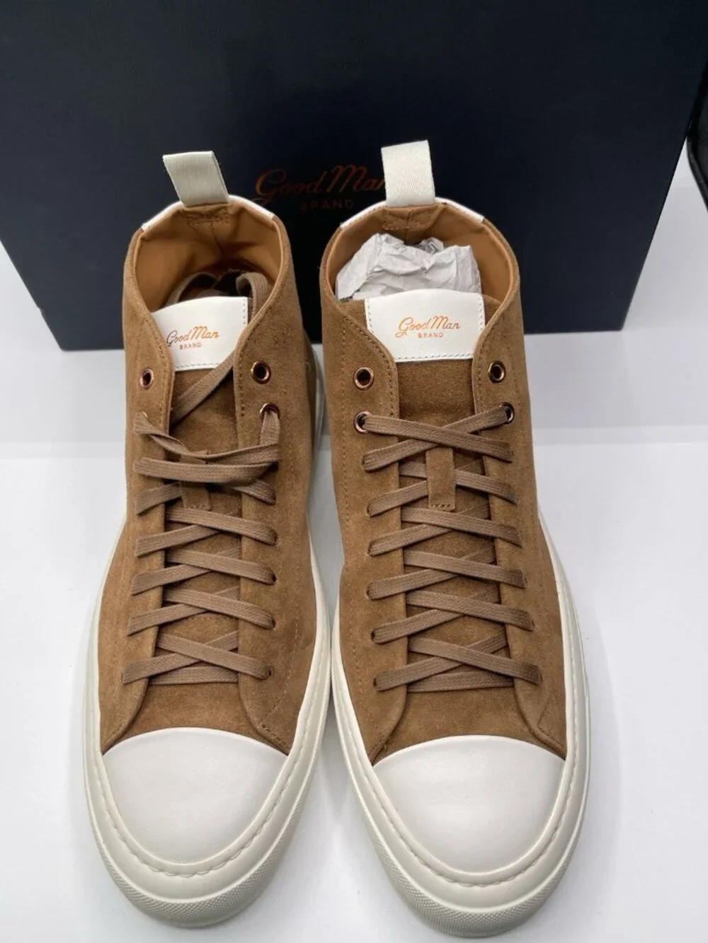 Good Man Brand Legacy‎ Hi-Top Brown Suede  Leather Sneakers Men’s Size 9.5